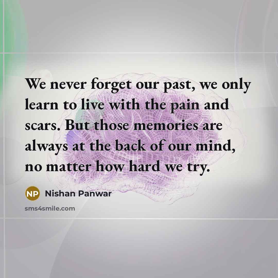 “We never forget our past, we only learn to live…” quote by Nishan Panwar