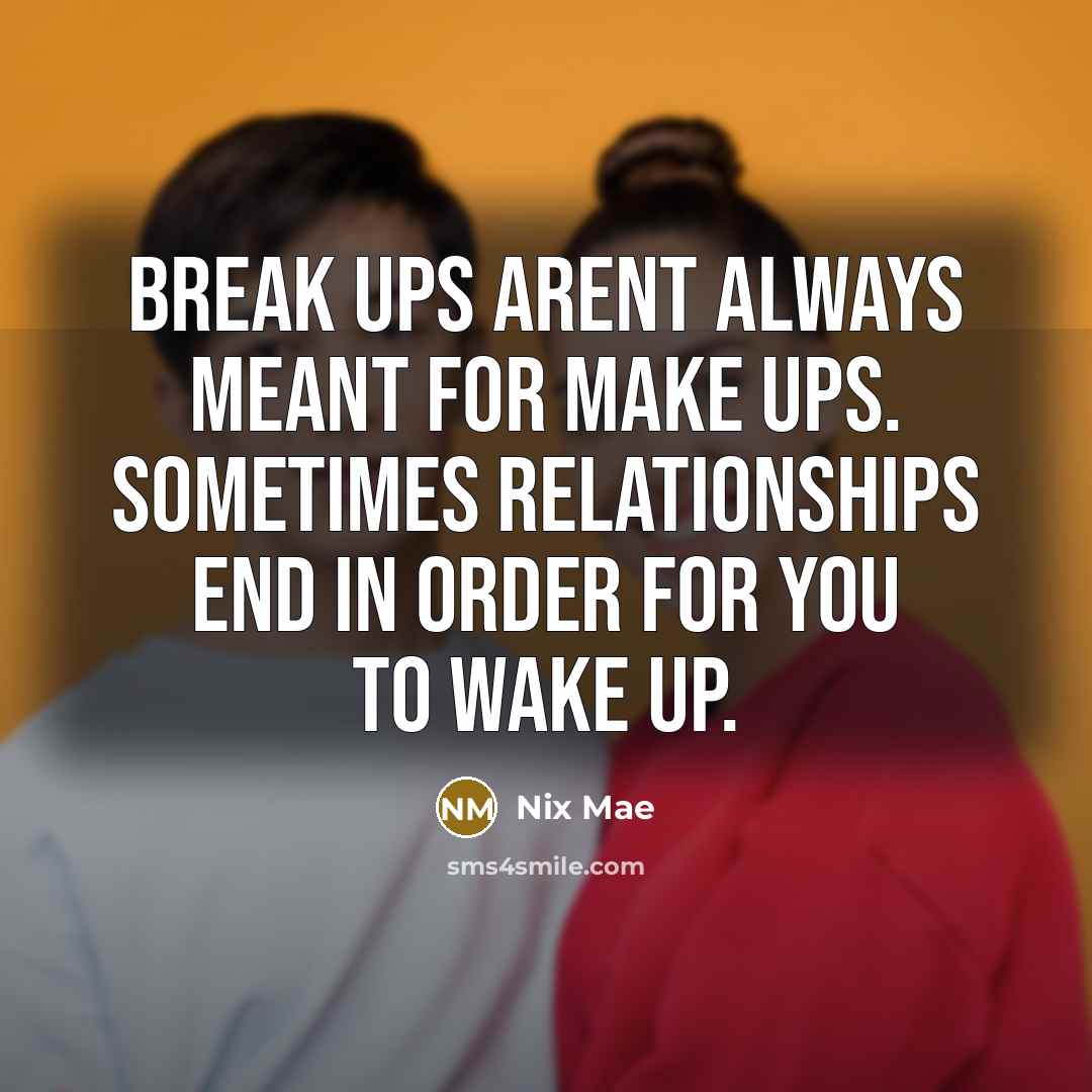“Break ups arent always meant for make ups. Sometimes relationships…” quote by Nix Mae