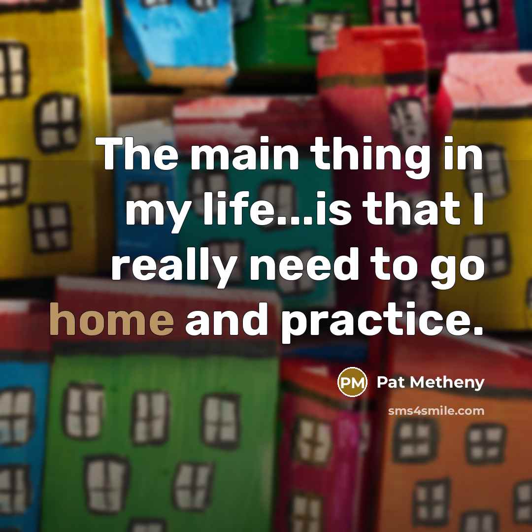 “The main thing in my life...is that I really need…” quote by Pat Metheny