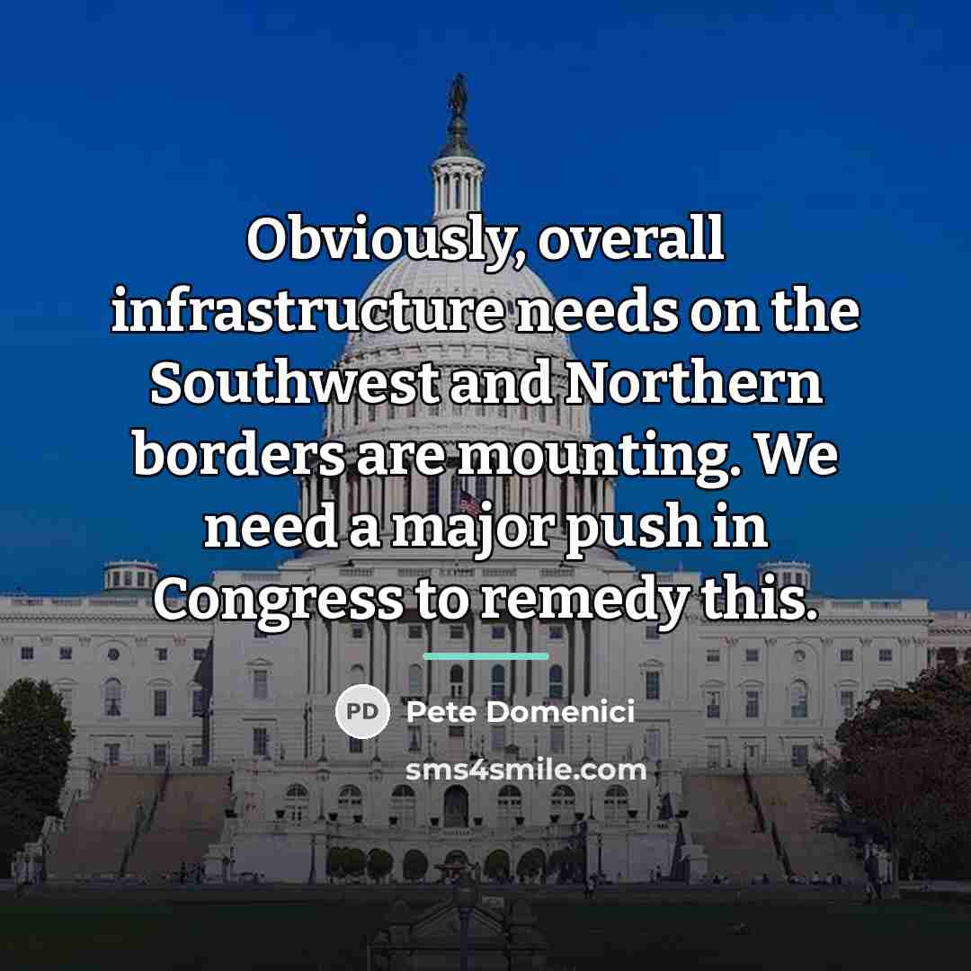 “Obviously, overall infrastructure needs on the Southwest and Northern borders…” quote by Pete Domenici