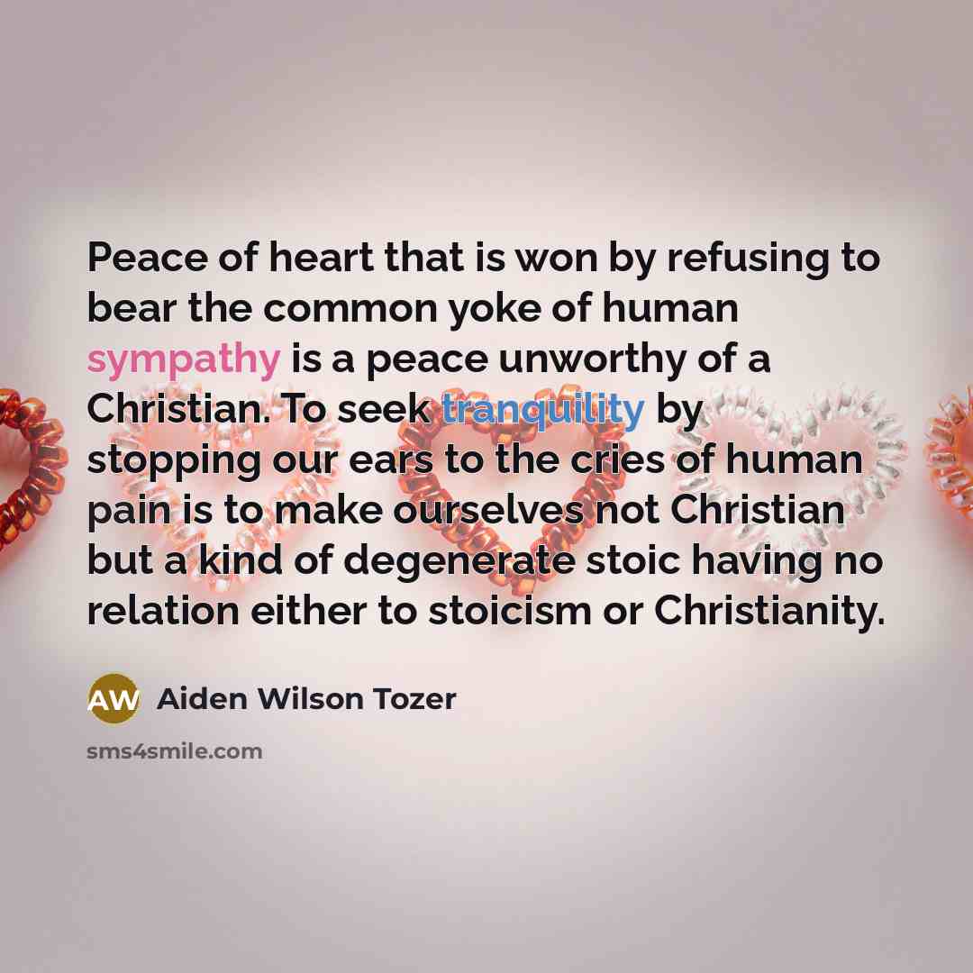 “Peace of heart that is won by refusing to bear…” quote by Aiden Wilson Tozer
