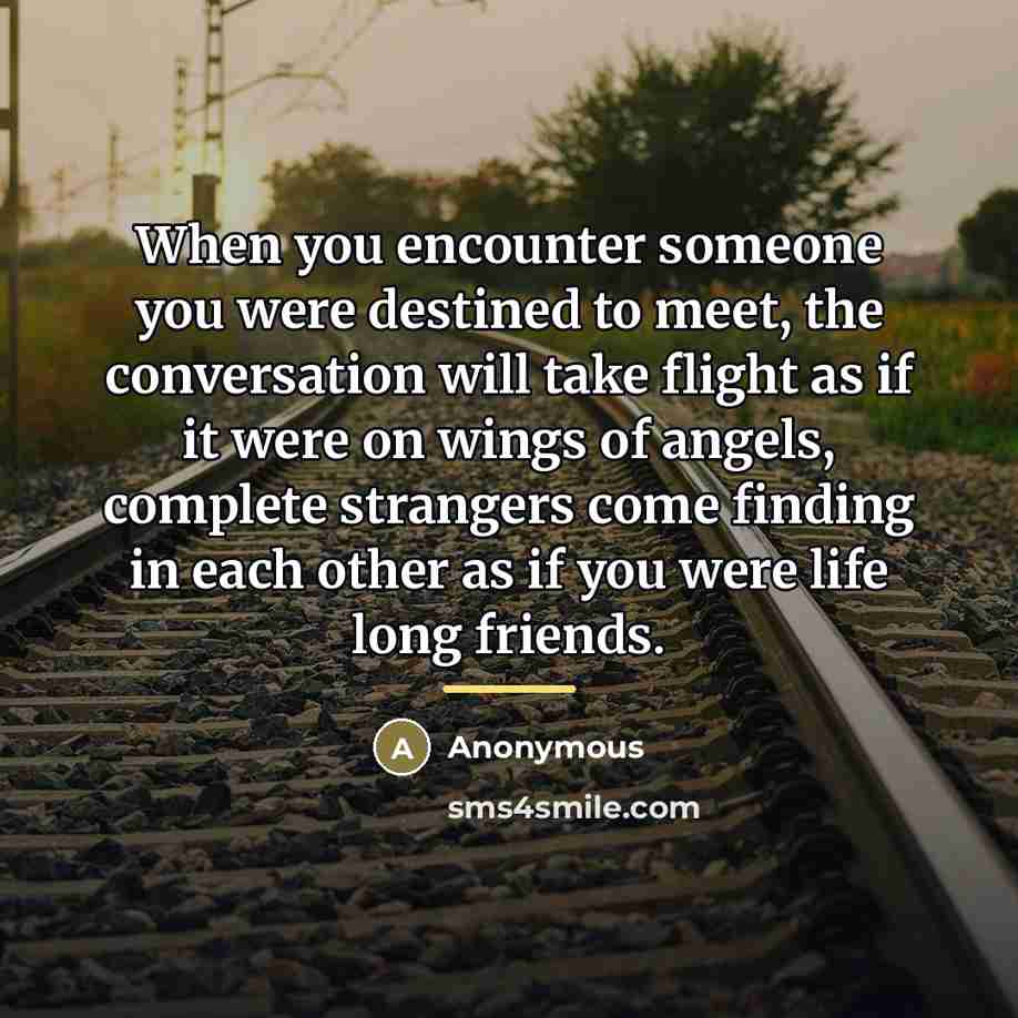 “When you encounter someone you were destined to meet, the…” quote by Anonymous