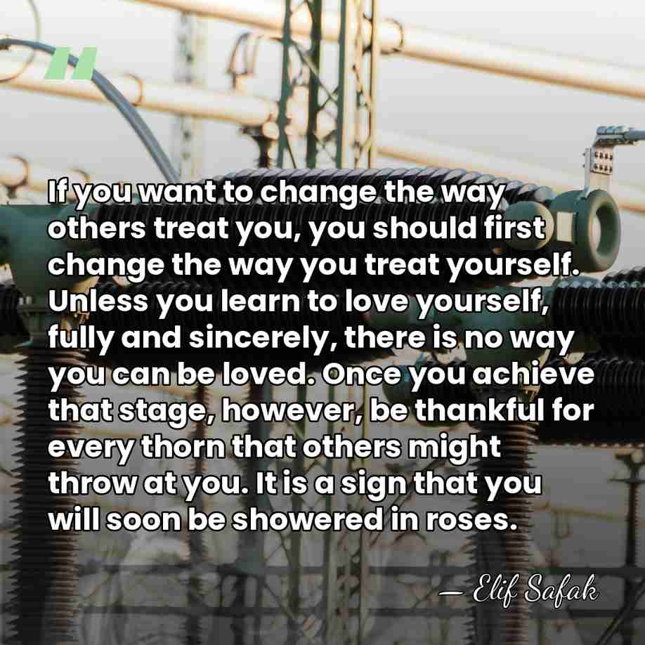 If you want to change the way others treat you, you should&hellip; - Elif Safak