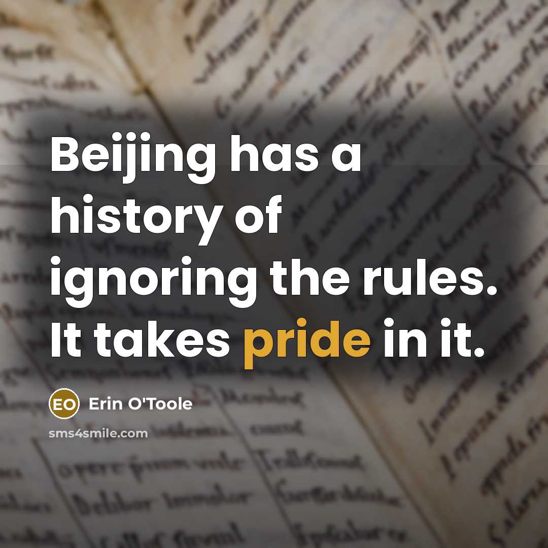 “Beijing has a history of ignoring the rules. It takes…” quote by Erin O'Toole
