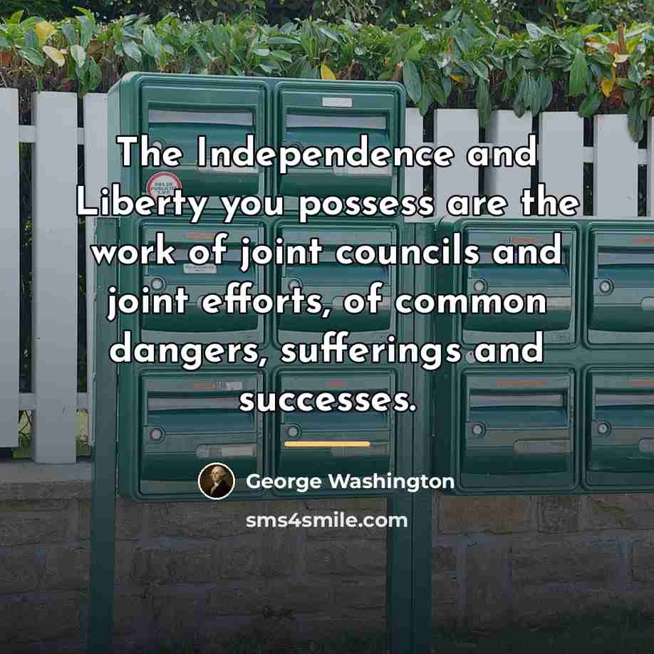 “The Independence and Liberty you possess are the work of…” quote by George Washington
