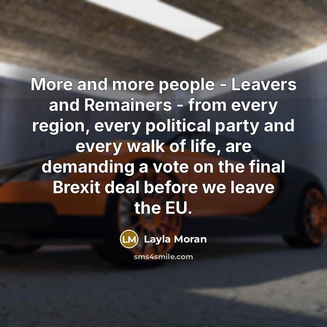 “More and more people - Leavers and Remainers - from…” quote by Layla Moran