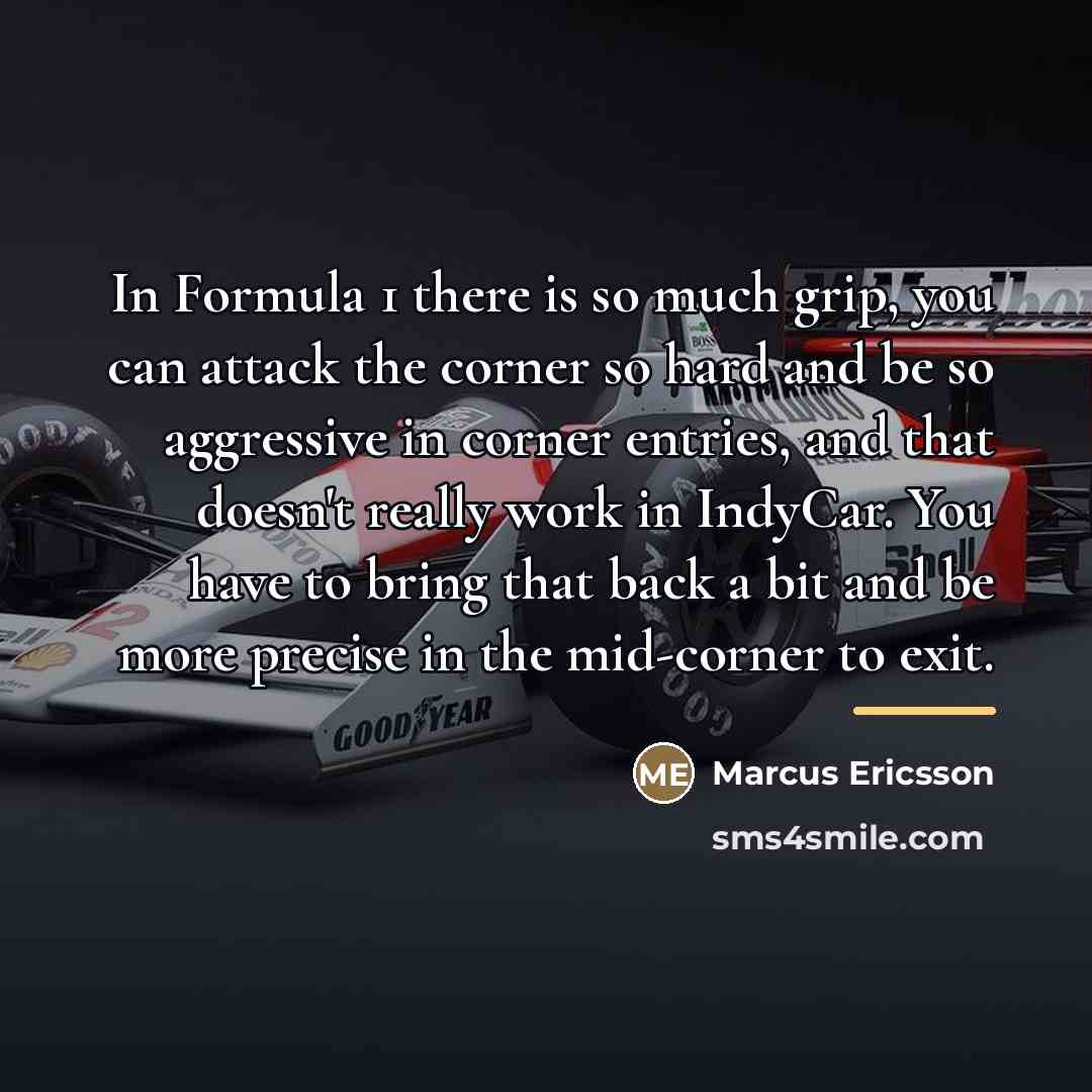 “In Formula 1 there is so much grip, you can…” quote by Marcus Ericsson
