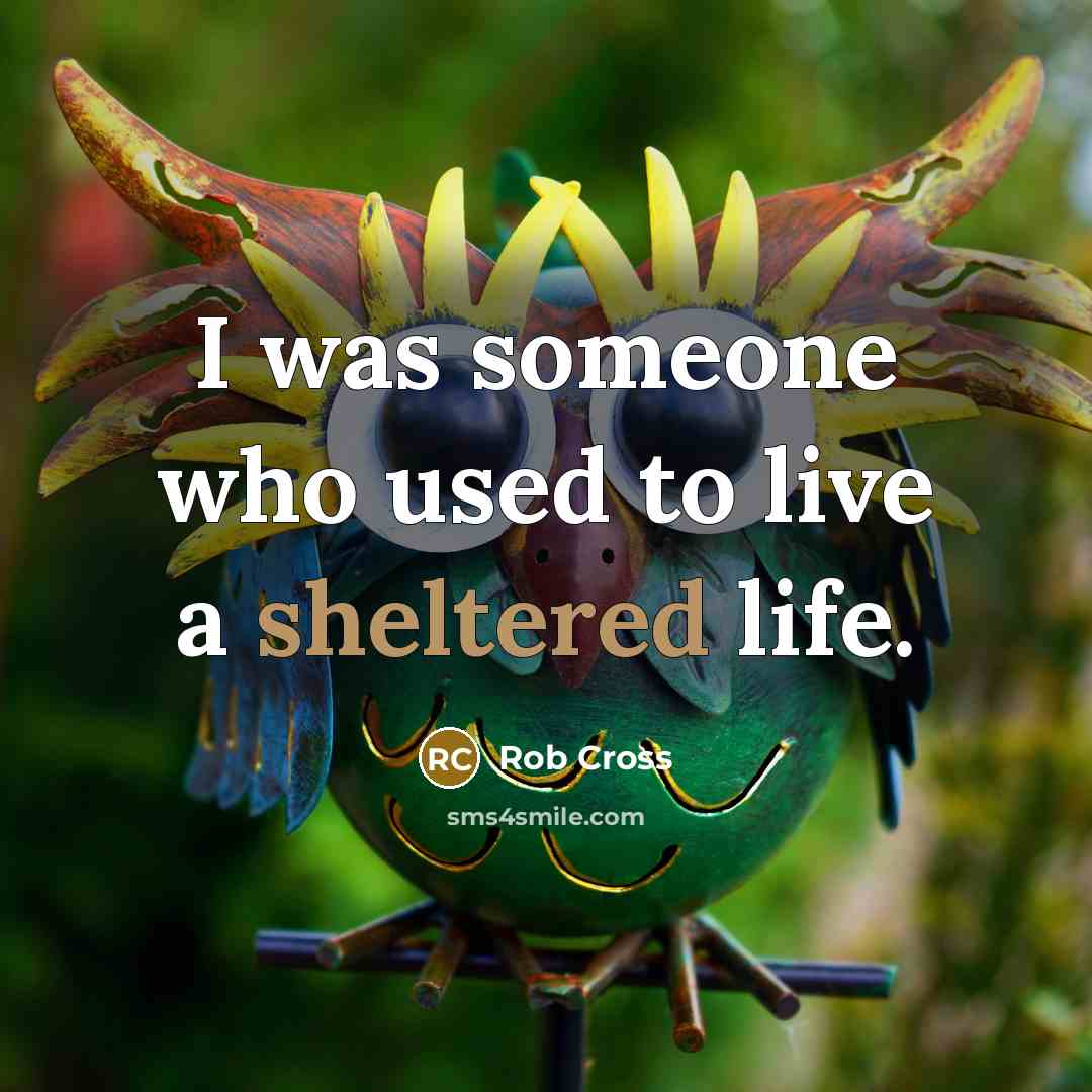 “I was someone who used to live a sheltered life.…” quote by Rob Cross