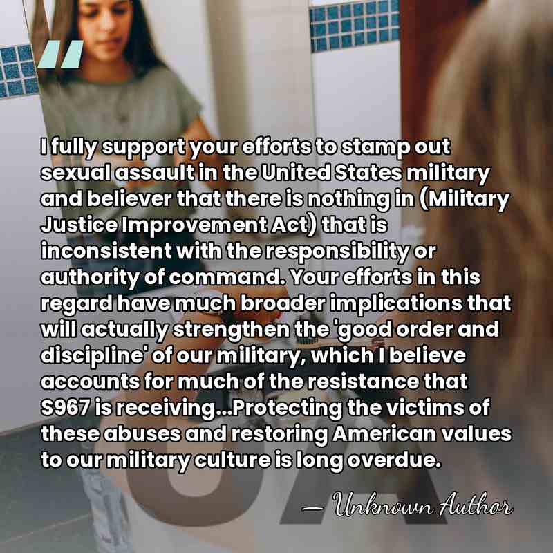 I fully support your efforts to stamp out sexual assault in the&hellip; - Unknown Author