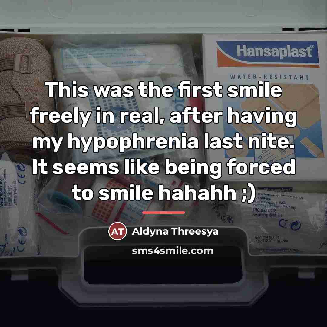 “This was the first smile freely in real, after having…” quote by Aldyna Threesya