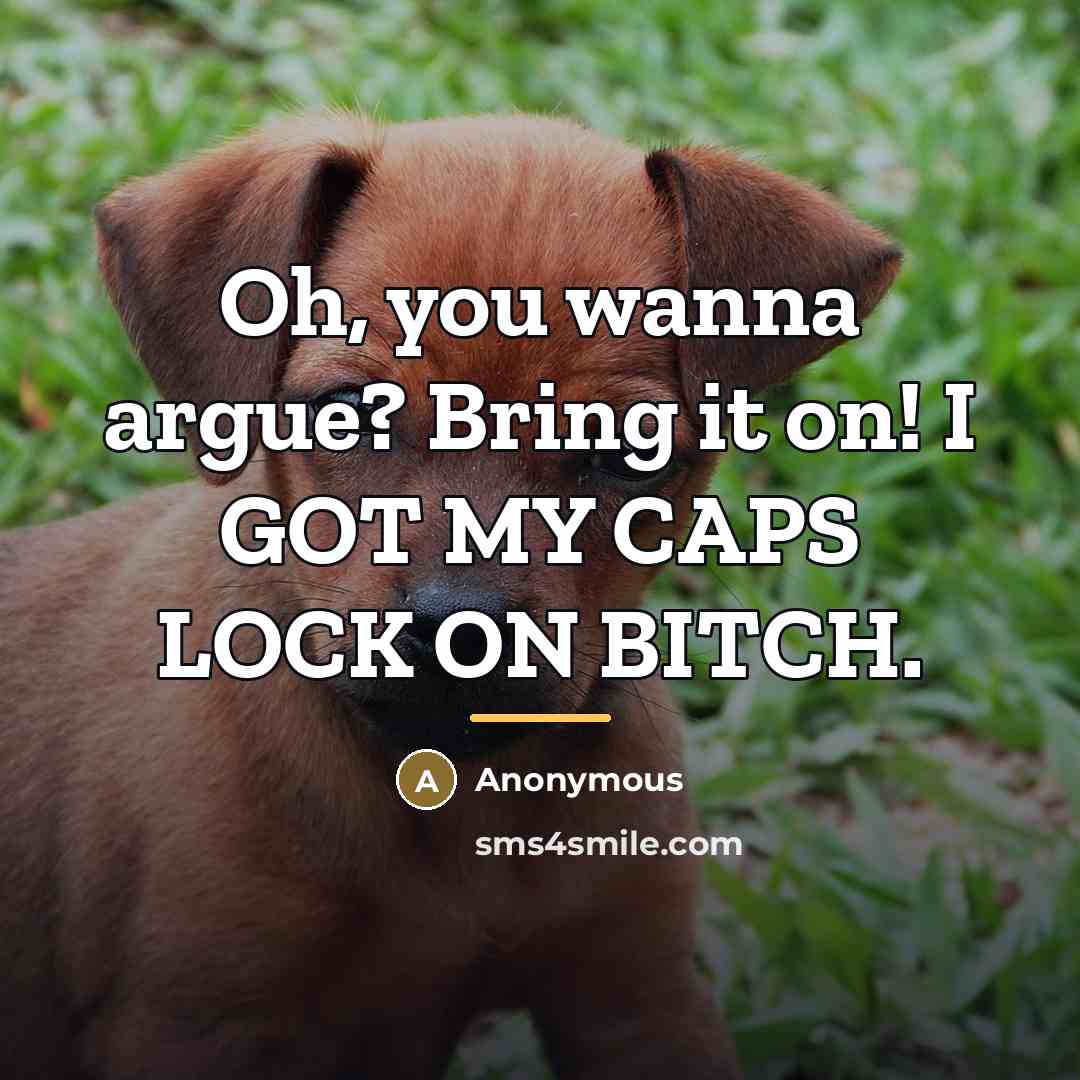 “Oh, you wanna argue? Bring it on! I GOT MY…” quote by Anonymous