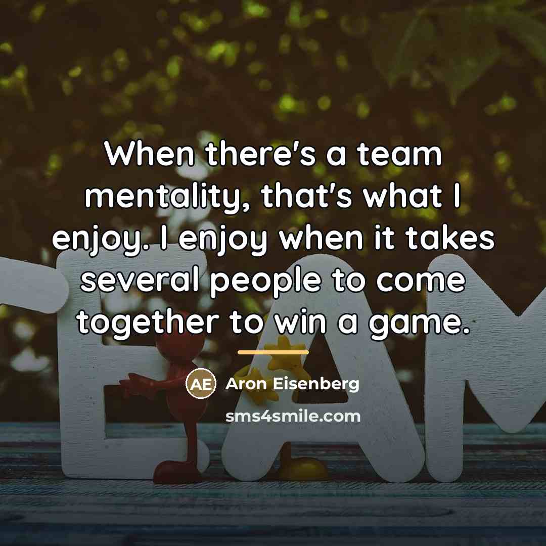 “When there's a team mentality, that's what I enjoy. I…” quote by Aron Eisenberg