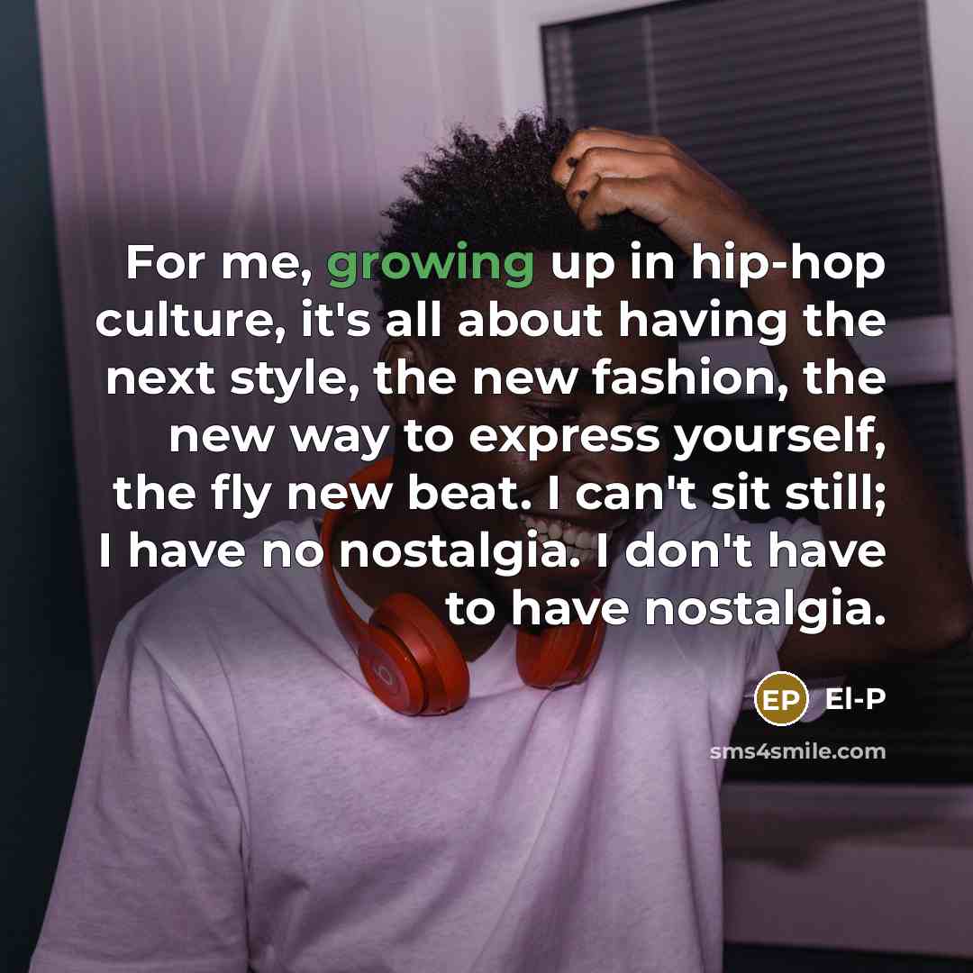 “For me, growing up in hip-hop culture, it's all about…” quote by El-P