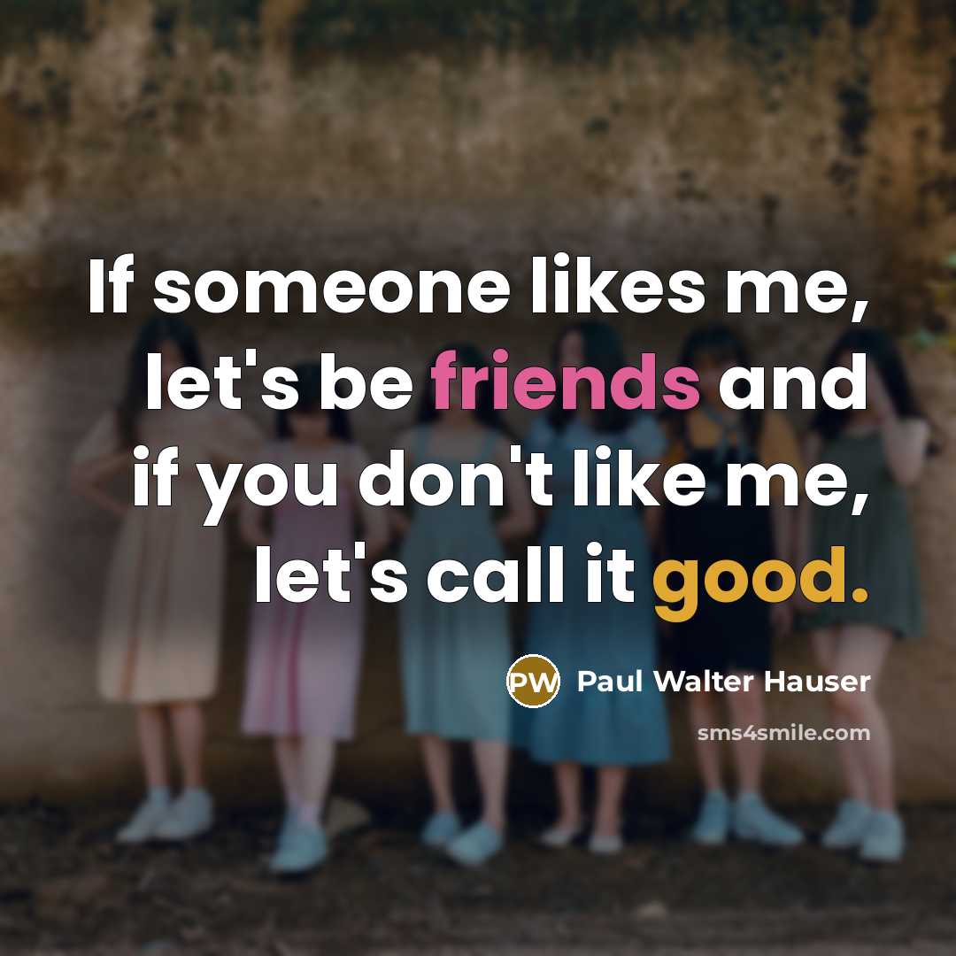“If someone likes me, let's be friends and if you don't like me, let's call it good.” quote by Paul Walter Hauser