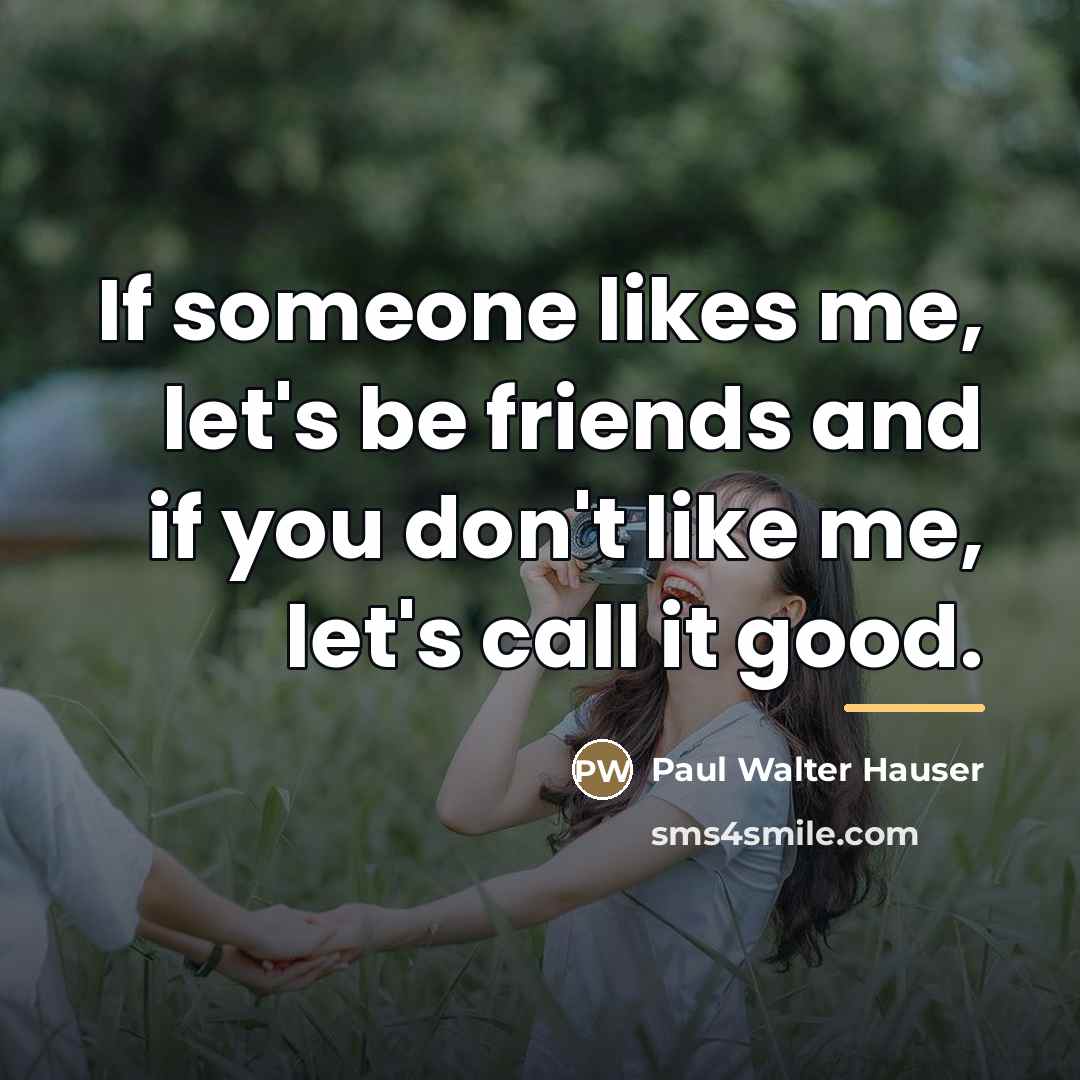 “If someone likes me, let's be friends and if you…” quote by Paul Walter Hauser