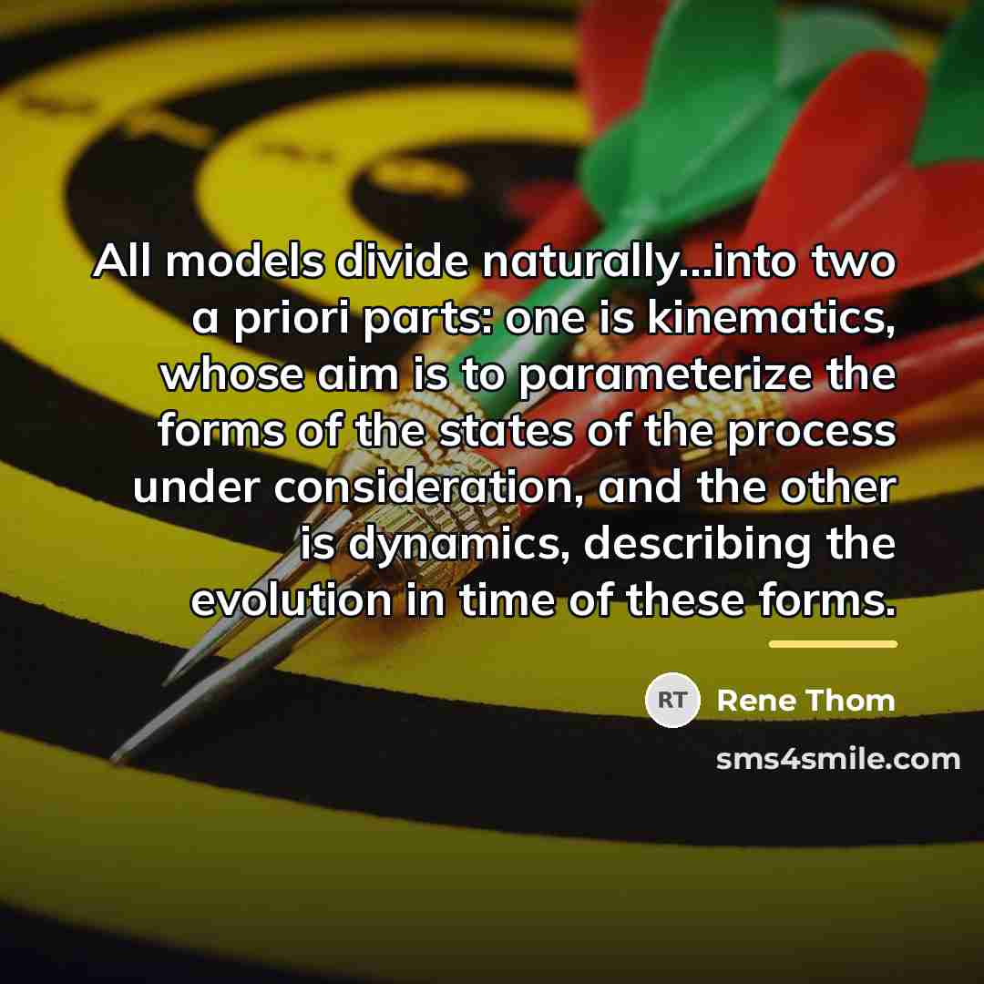 “All models divide naturally...into two a priori parts: one is…” quote by Rene Thom