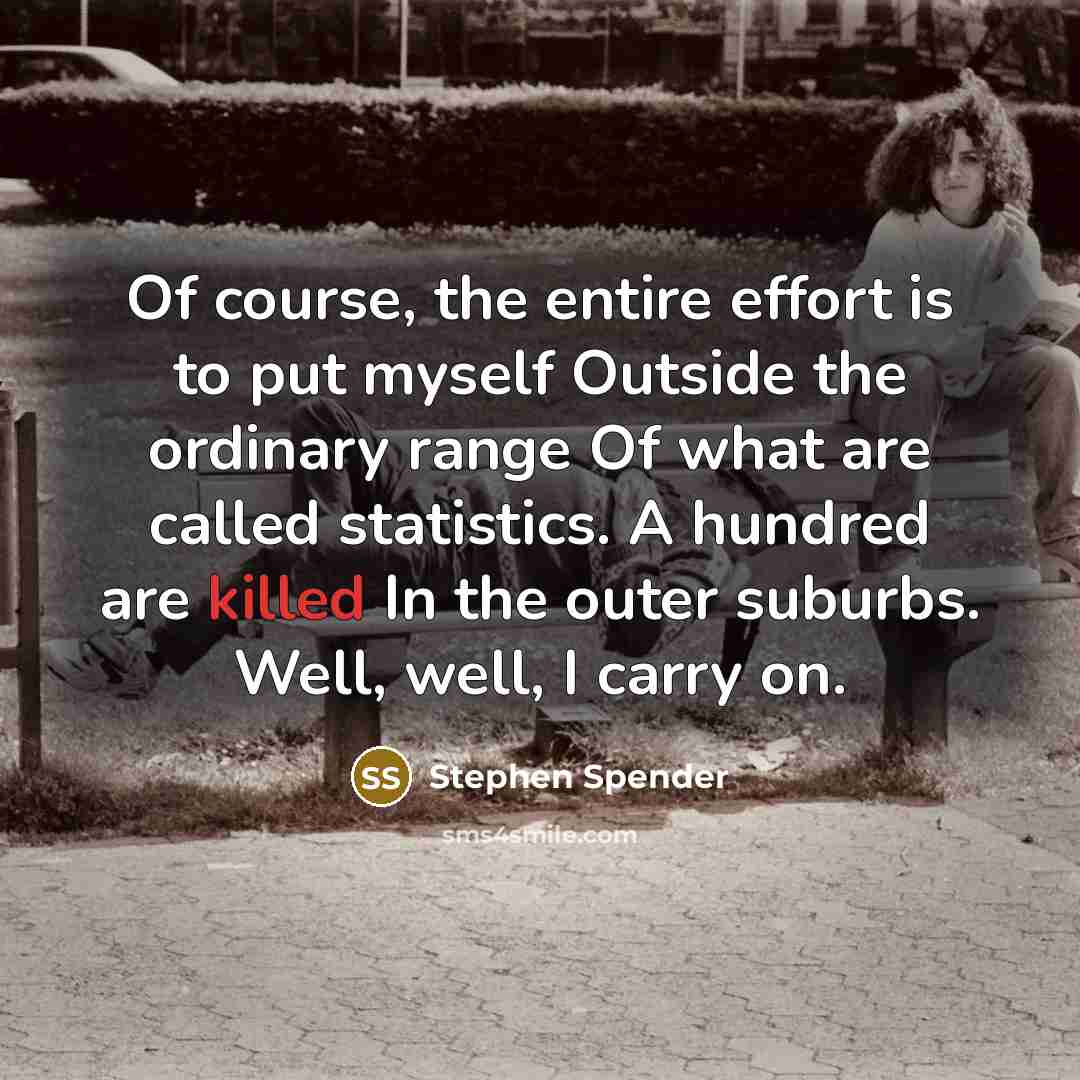 “Of course, the entire effort is to put myself Outside…” quote by Stephen Spender