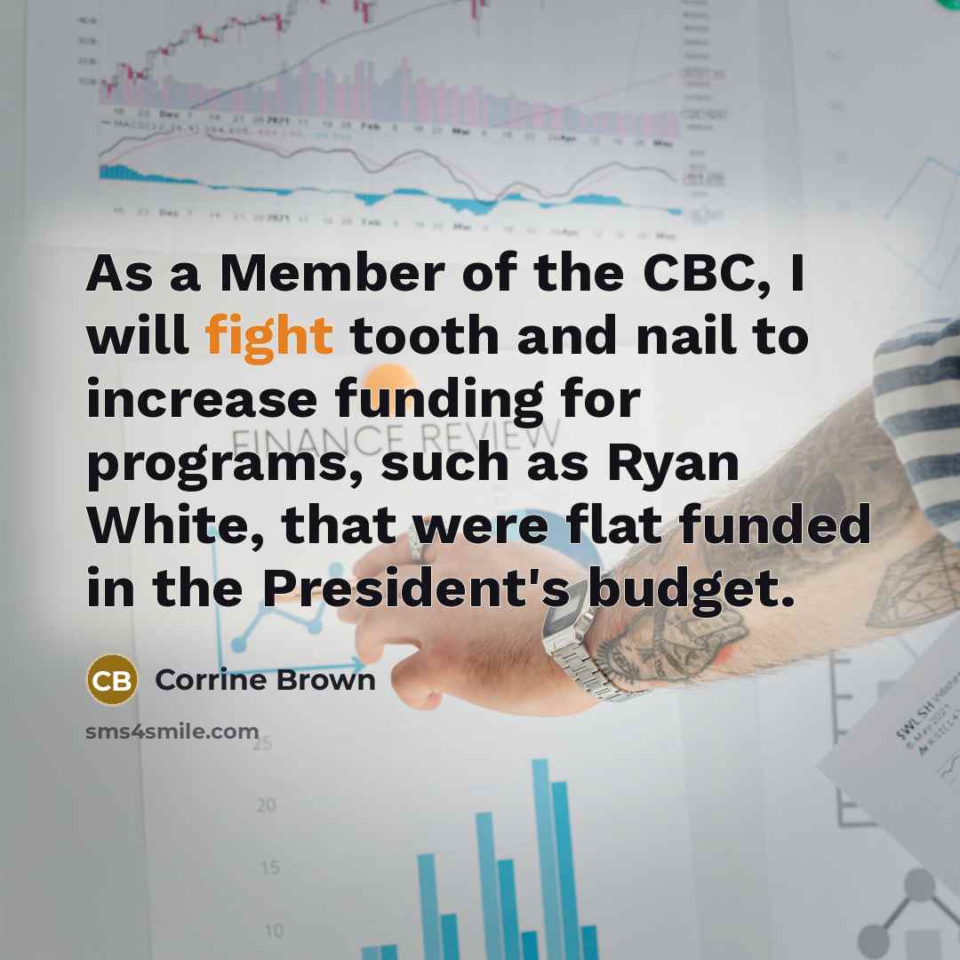 “As a Member of the CBC, I will fight tooth…” quote by Corrine Brown