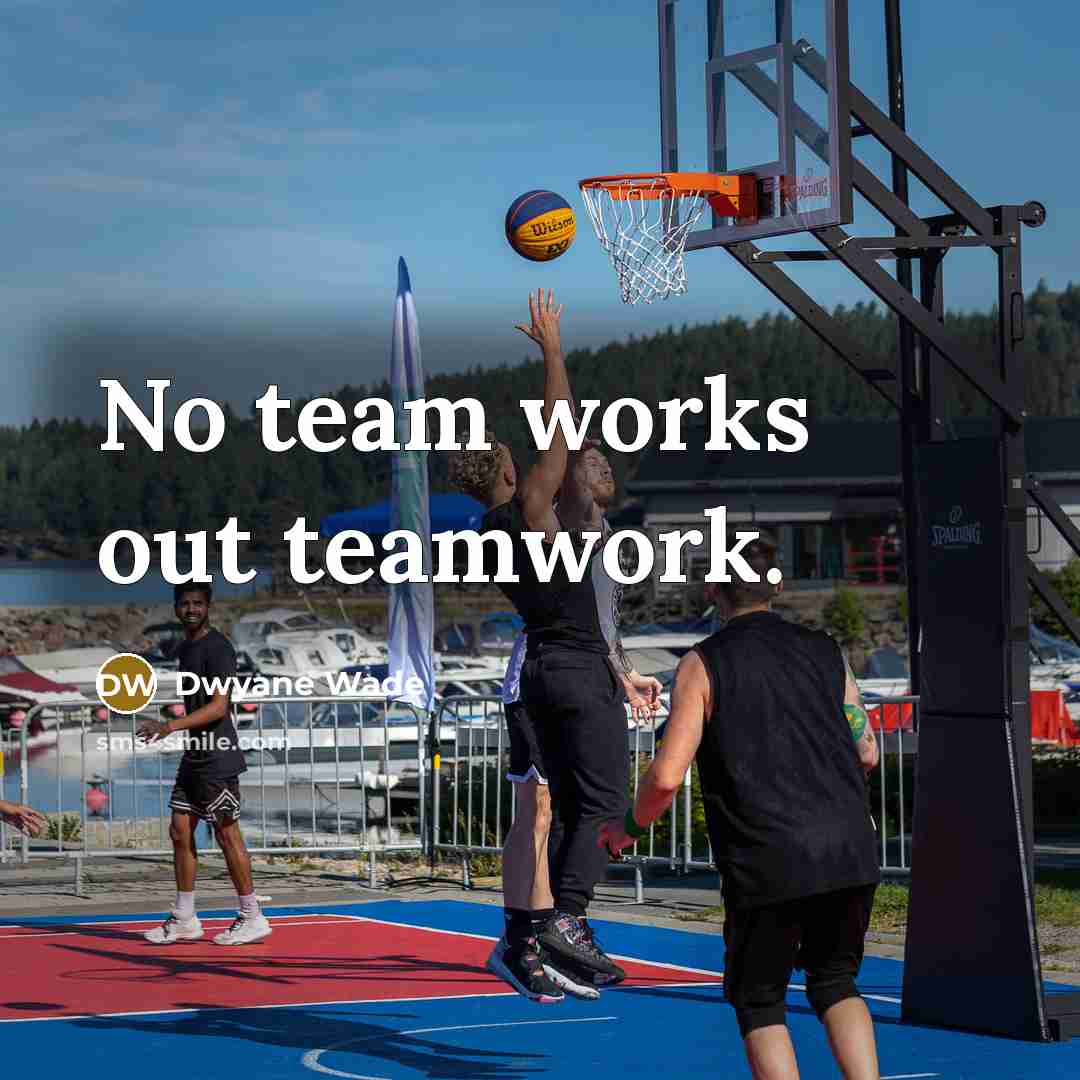 “No team works out teamwork.…” quote by Dwyane Wade