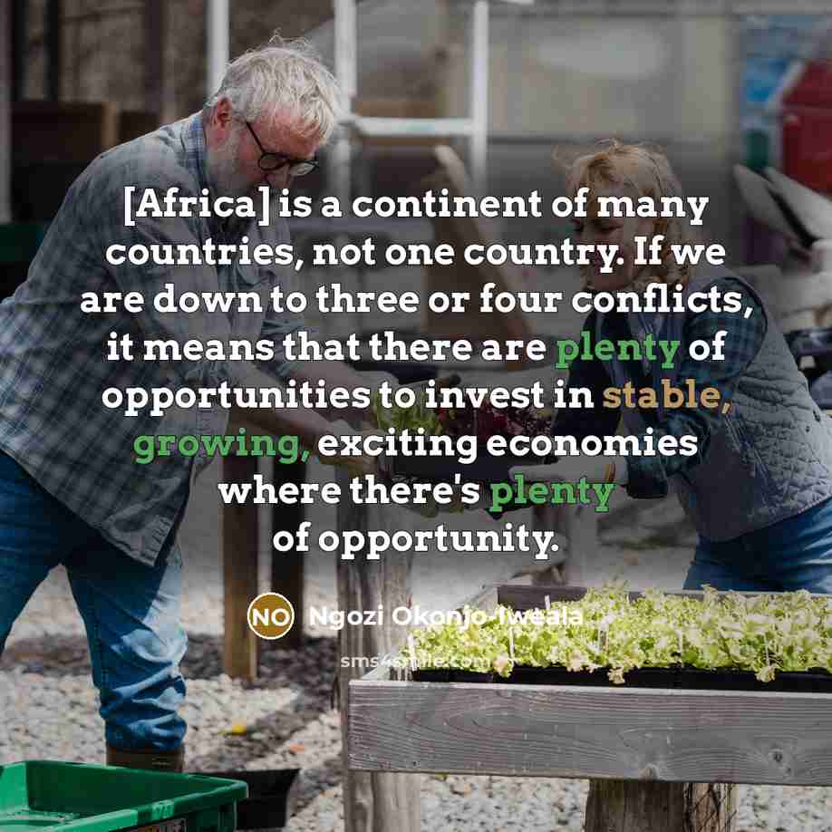 “[Africa] is a continent of many countries, not one country.…” quote by Ngozi Okonjo-Iweala