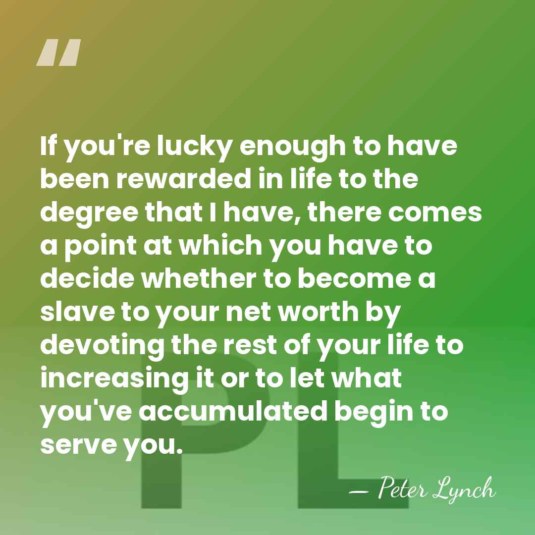If you're lucky enough to have been rewarded in life to the&hellip; - Peter Lynch