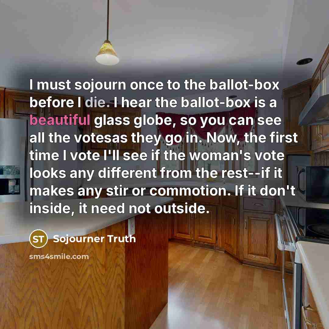 “I must sojourn once to the ballot-box before I die.…” quote by Sojourner Truth
