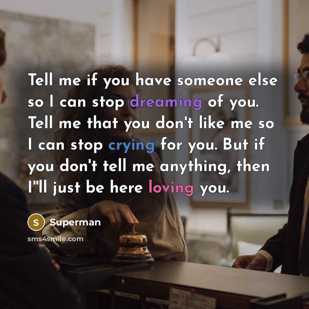 “Tell me if you have someone else so I can…” quote by Superman