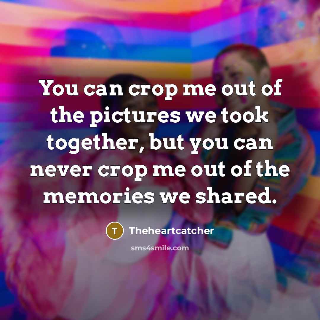 “You can crop me out of the pictures we took…” quote by Theheartcatcher