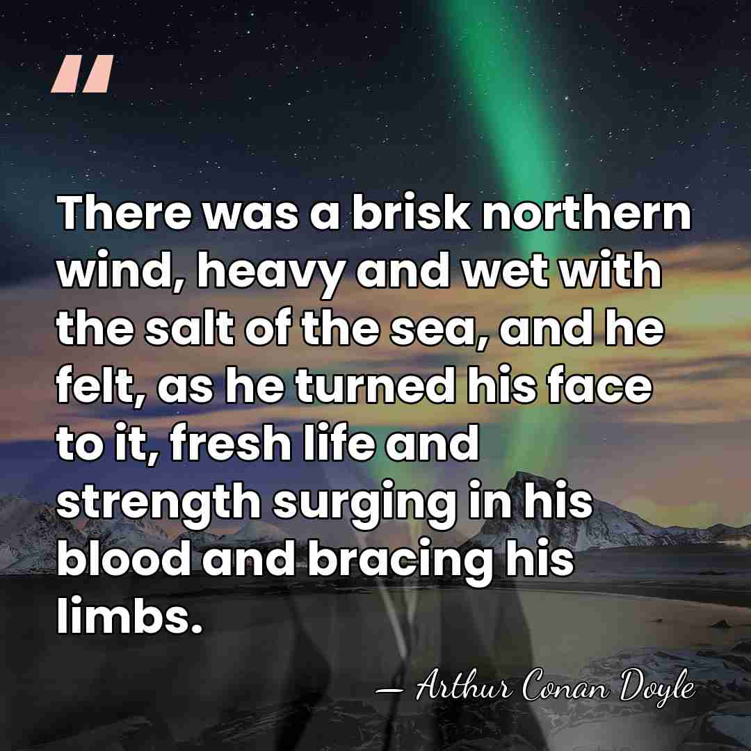 There was a brisk northern wind, heavy and wet with the salt&hellip; - Arthur Conan Doyle