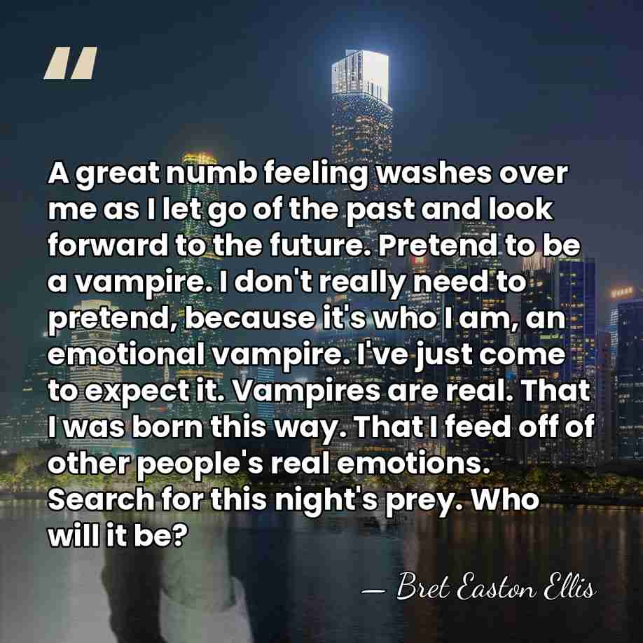A great numb feeling washes over me as I let go of&hellip; - Bret Easton Ellis