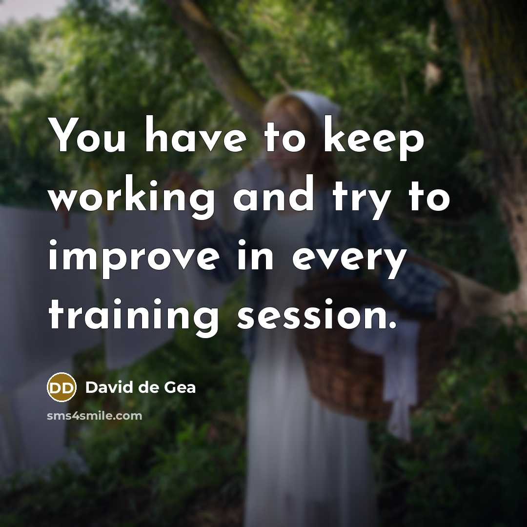 “You have to keep working and try to improve in…” quote by David de Gea