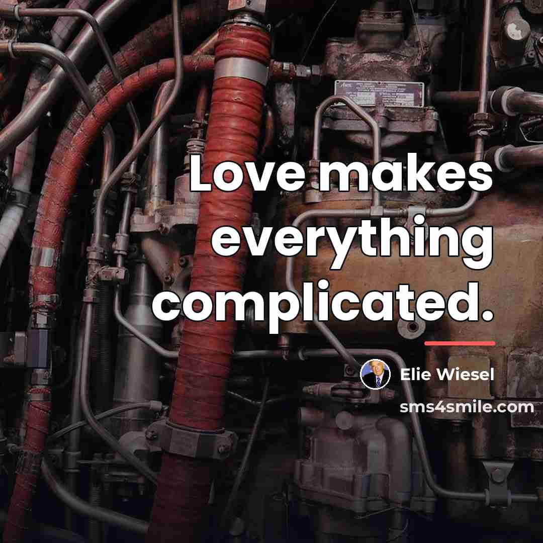 “Love makes everything complicated.…” quote by Elie Wiesel