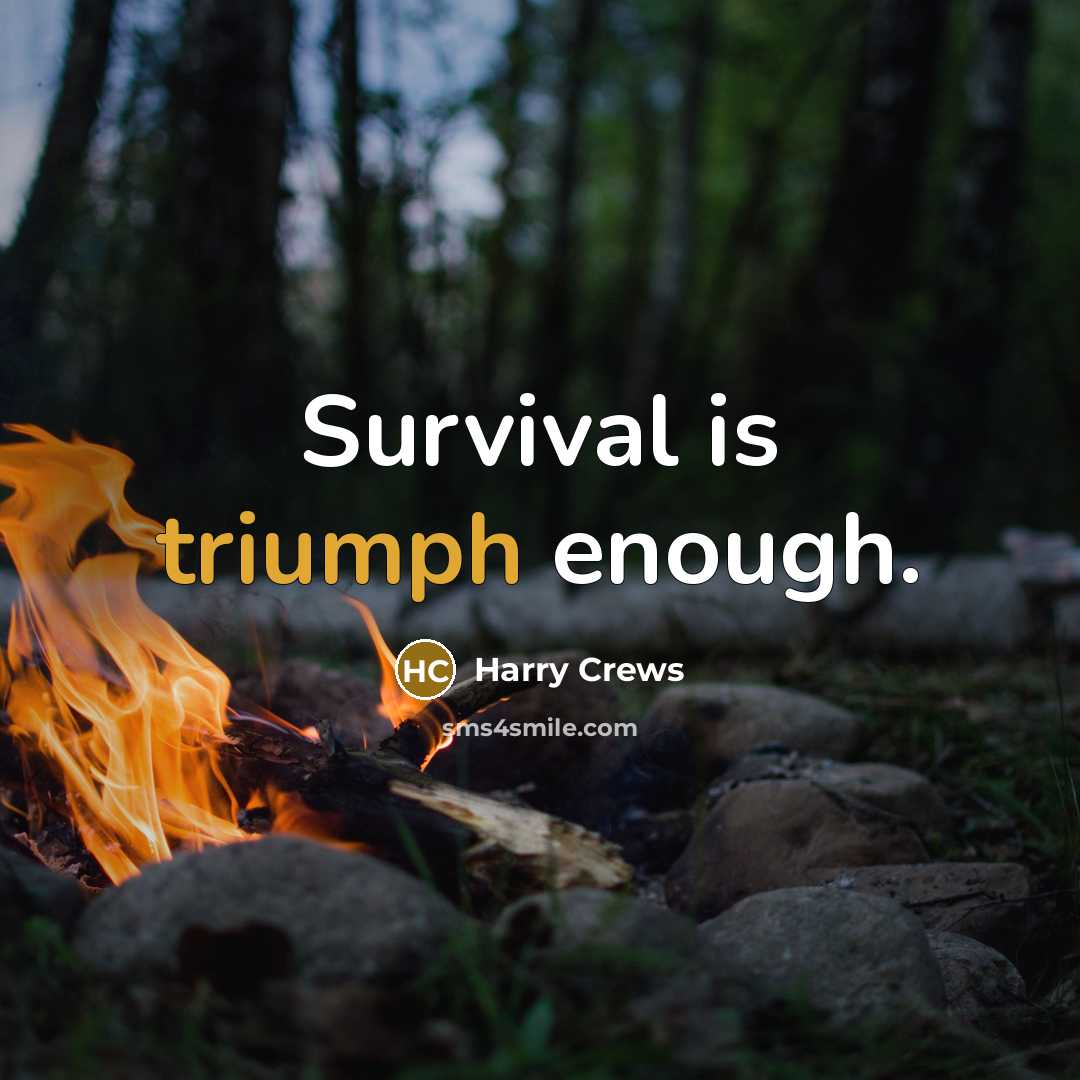 “Survival is triumph enough.…” quote by Harry Crews