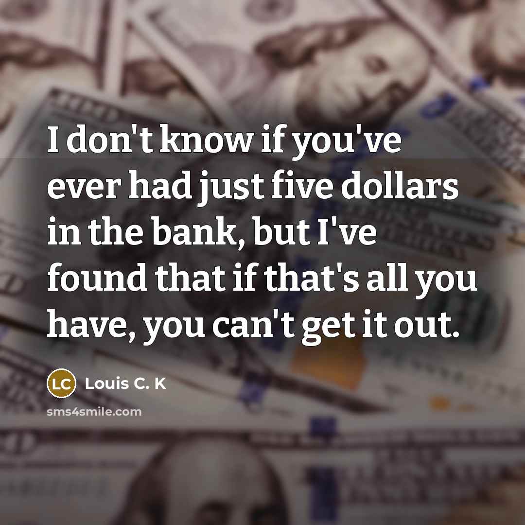 “I don't know if you've ever had just five dollars…” quote by Louis C. K