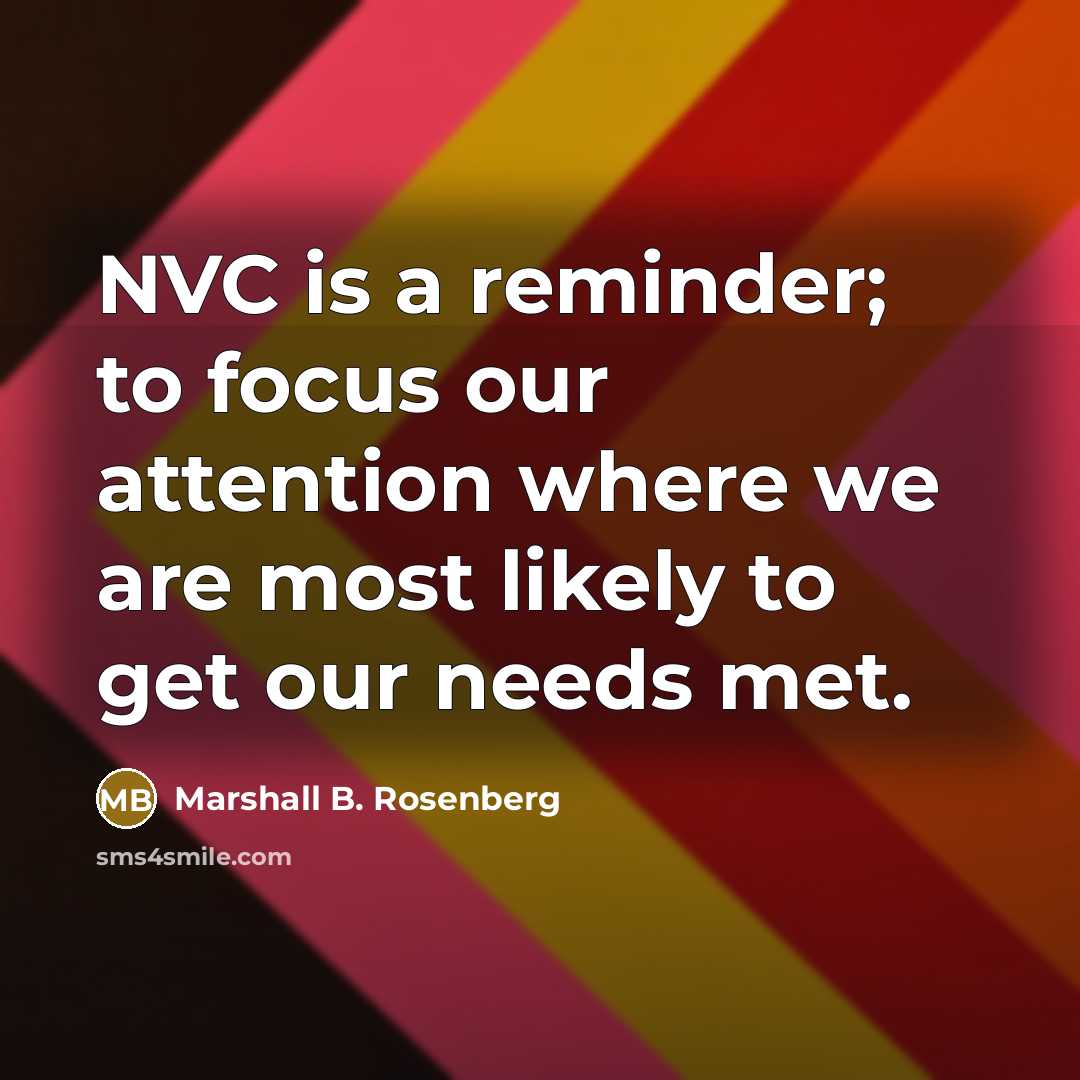 “NVC is a reminder; to focus our attention where we…” quote by Marshall B. Rosenberg