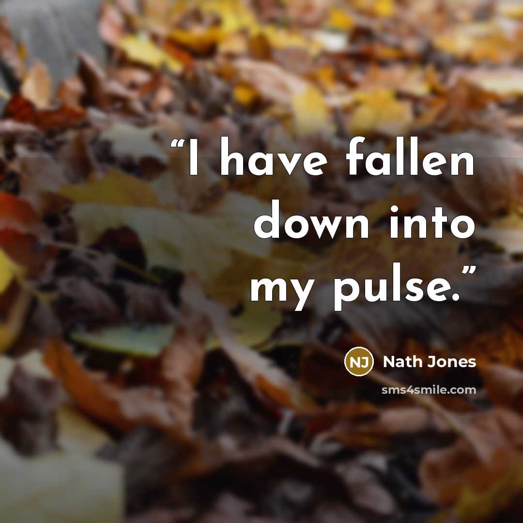 “I have fallen down into my pulse.” quote by Nath Jones