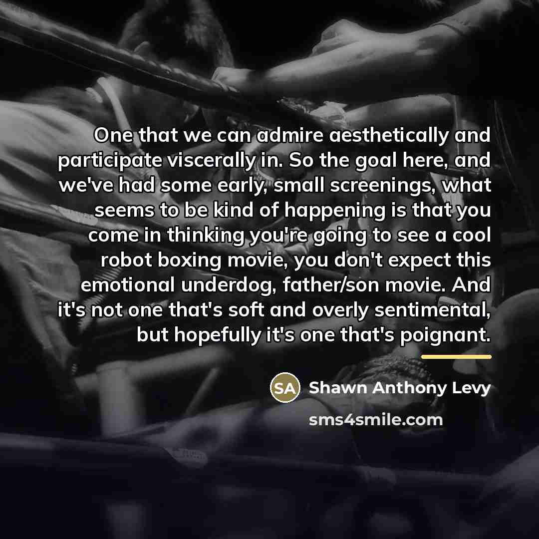 “One that we can admire aesthetically and participate viscerally in.…” quote by Shawn Anthony Levy