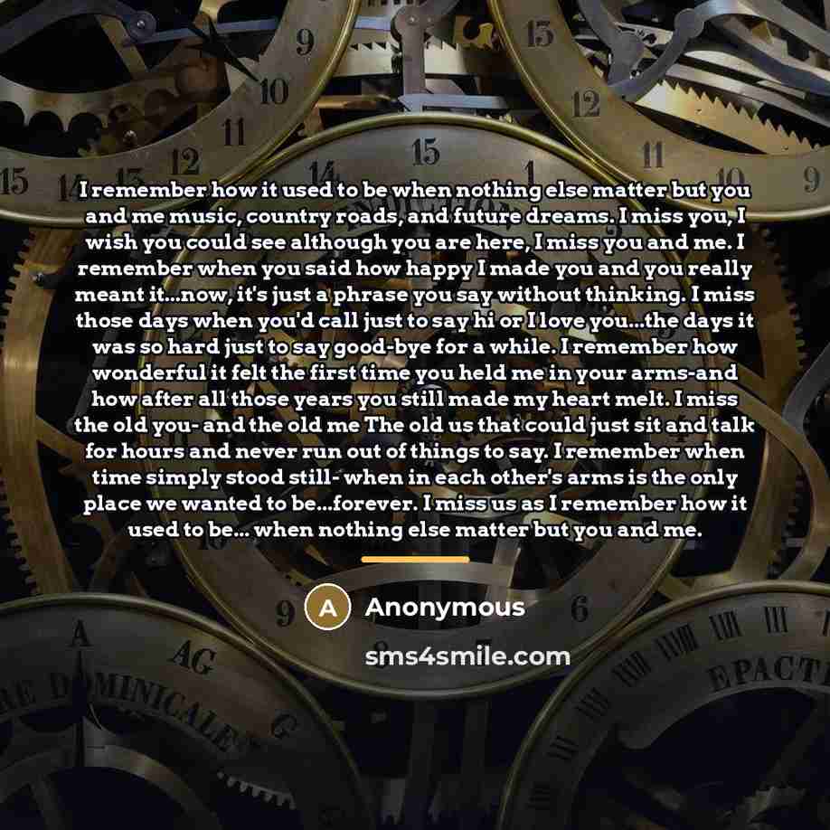“I remember how it used to be when nothing else…” quote by Anonymous