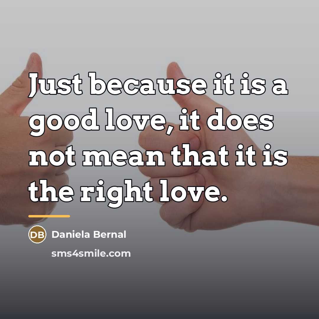 “Just because it is a good love, it does not…” quote by Daniela Bernal