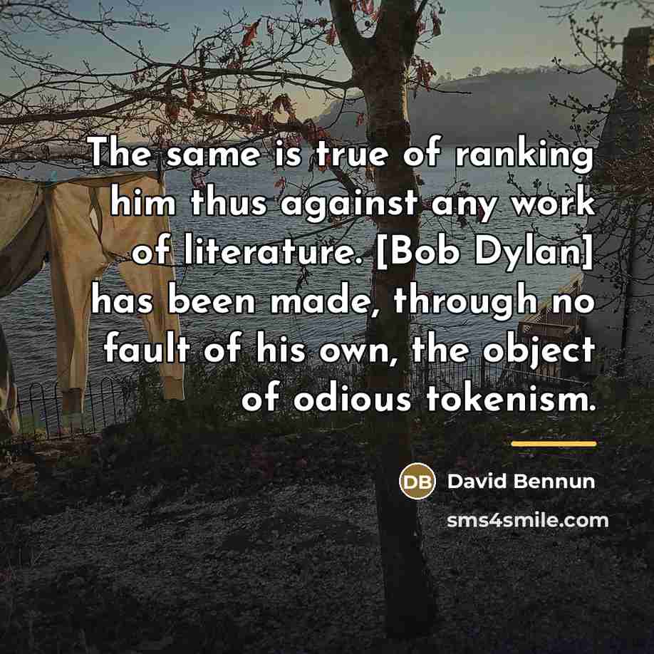 “The same is true of ranking him thus against any…” quote by David Bennun