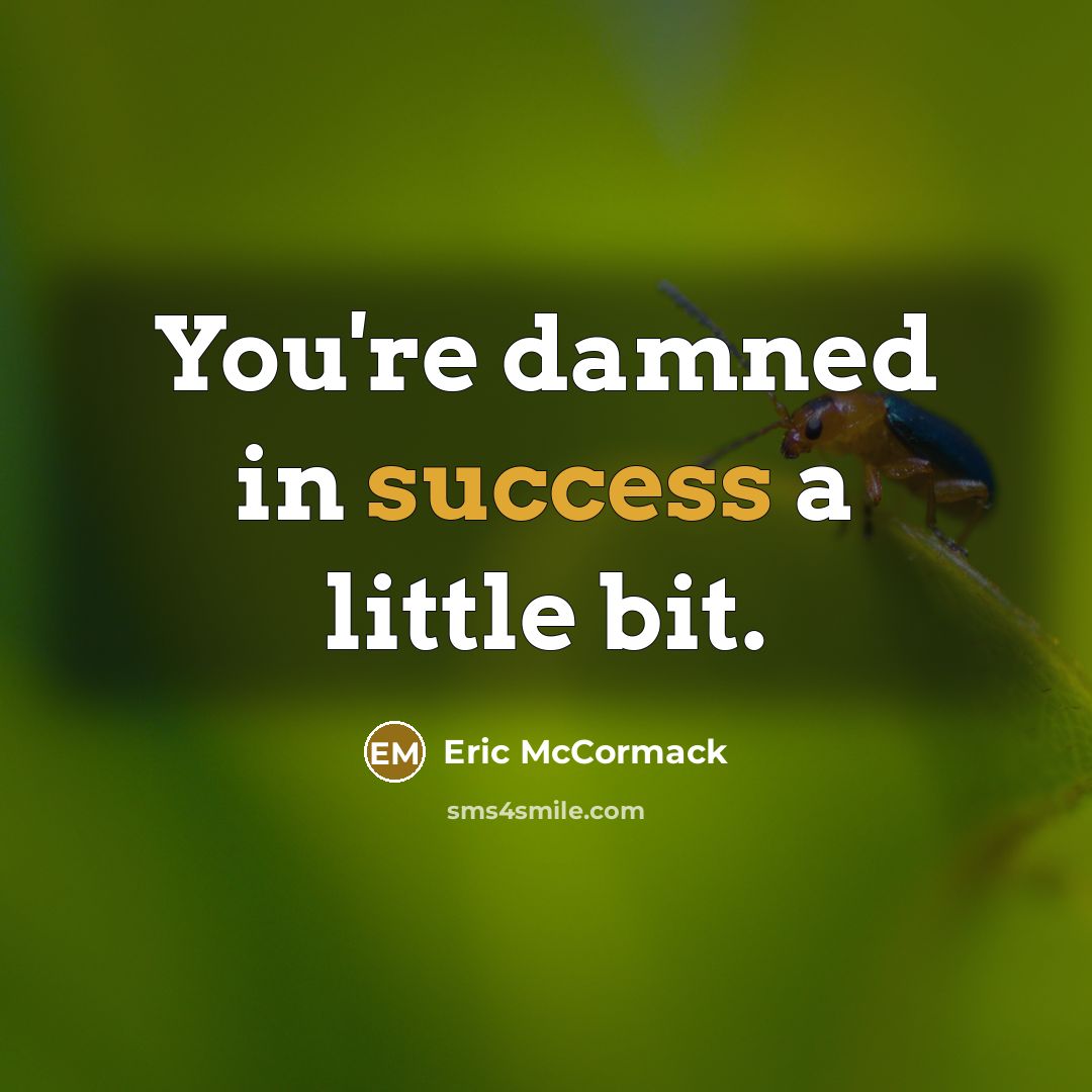 “You're damned in success a little bit.…” quote by Eric McCormack