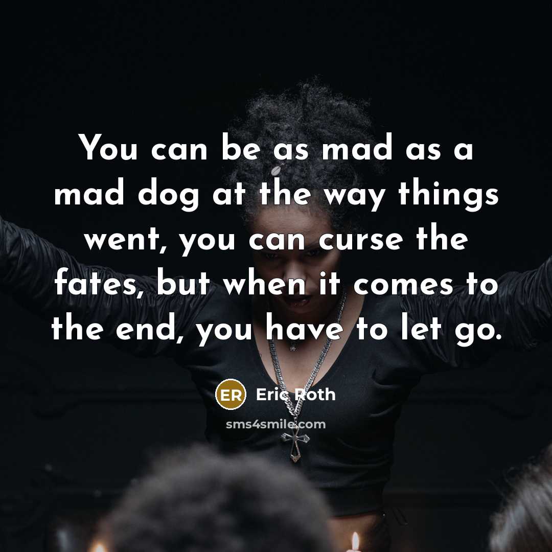 “You can be as mad as a mad dog at…” quote by Eric Roth