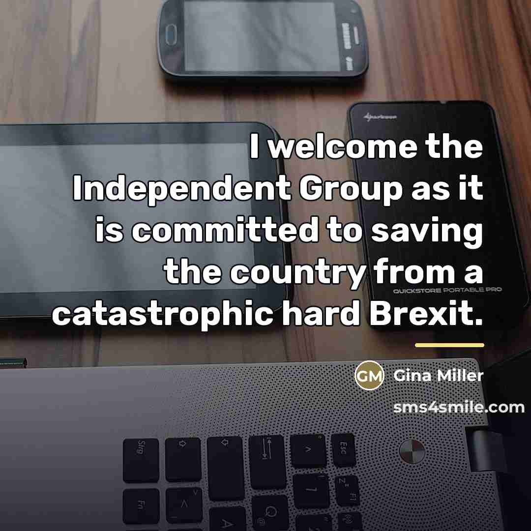 “I welcome the Independent Group as it is committed to…” quote by Gina Miller