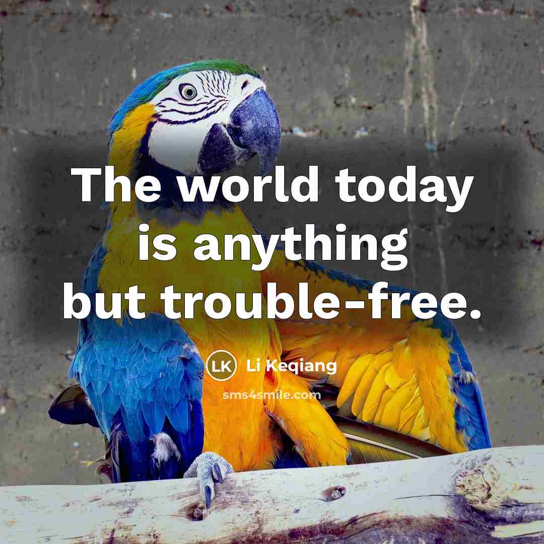 “The world today is anything but trouble-free.…” quote by Li Keqiang