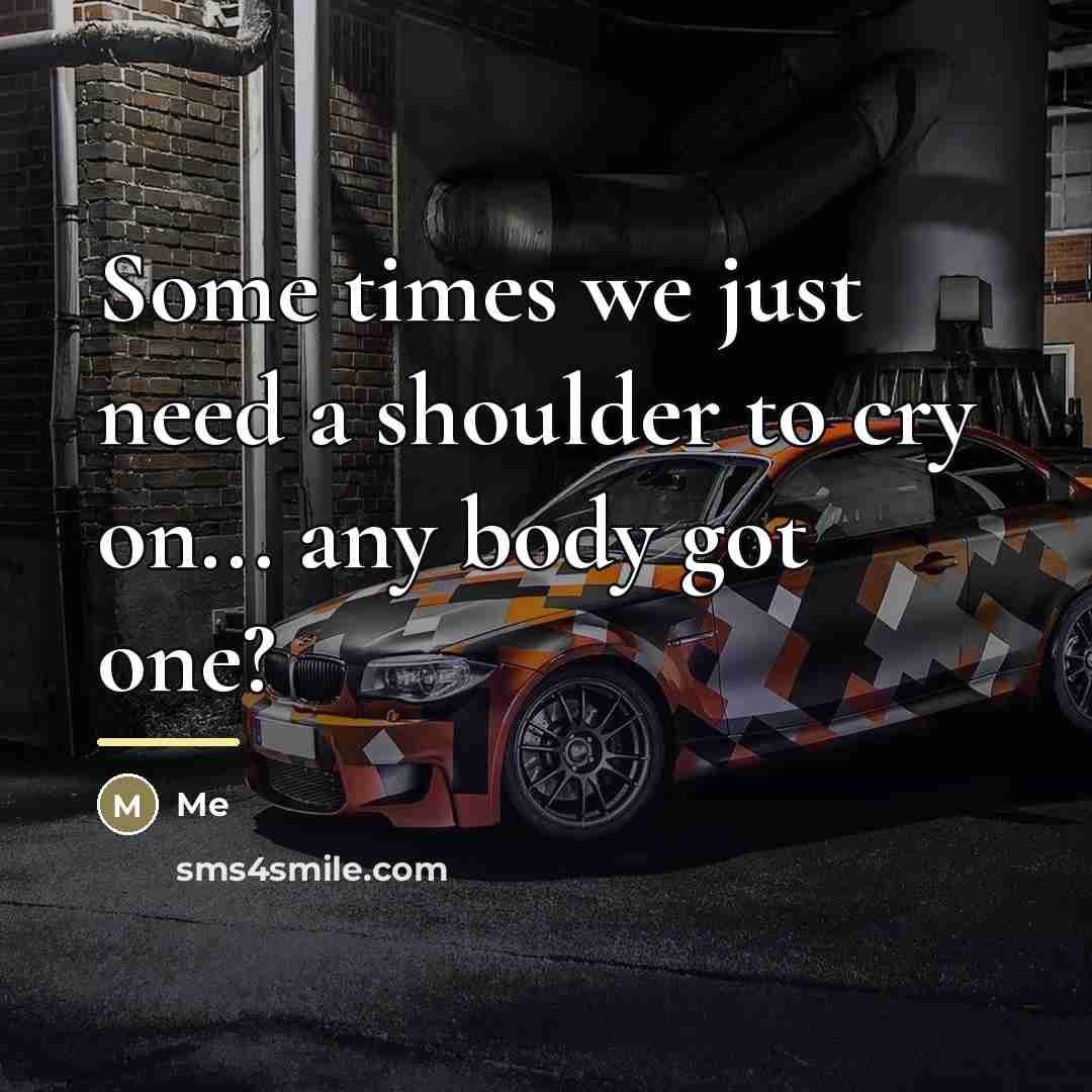 “Some times we just need a shoulder to cry on...…” quote by Me