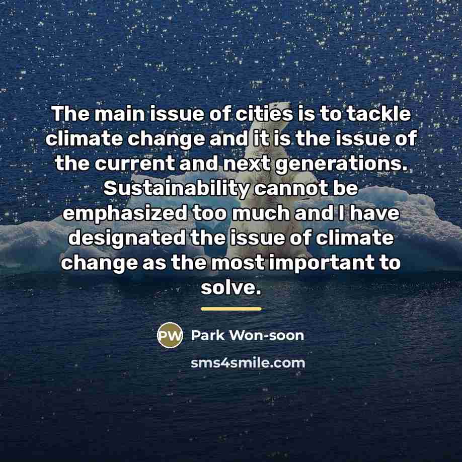 “The main issue of cities is to tackle climate change…” quote by Park Won-soon
