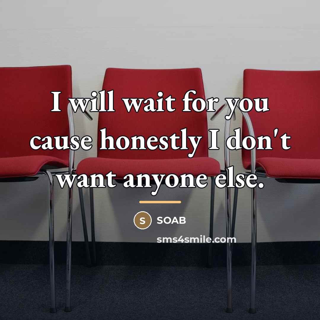 “I will wait for you cause honestly I don't want…” quote by SOAB