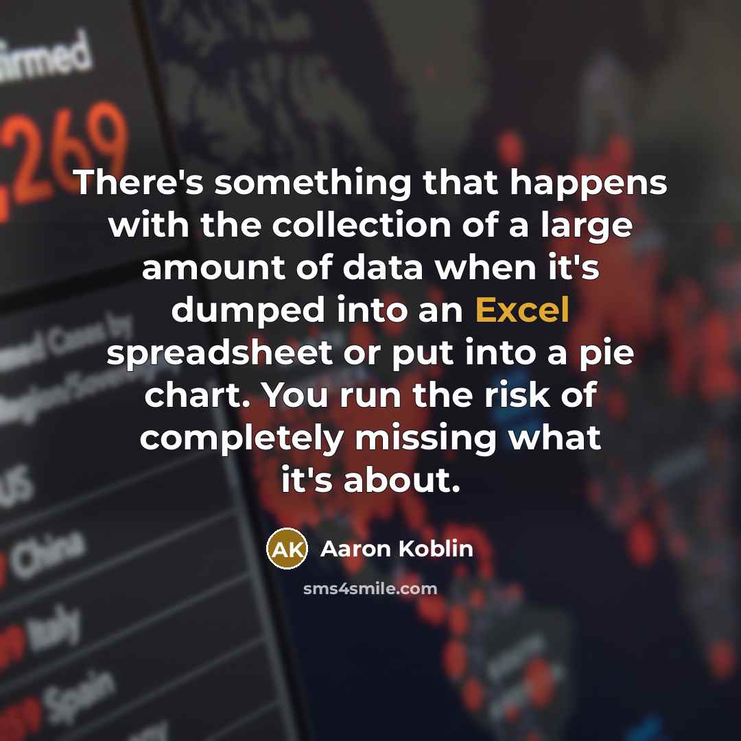“There's something that happens with the collection of a large…” quote by Aaron Koblin