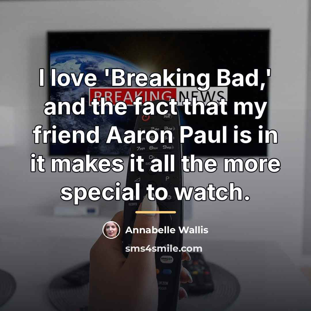 “I love 'Breaking Bad,' and the fact that my friend…” quote by Annabelle Wallis