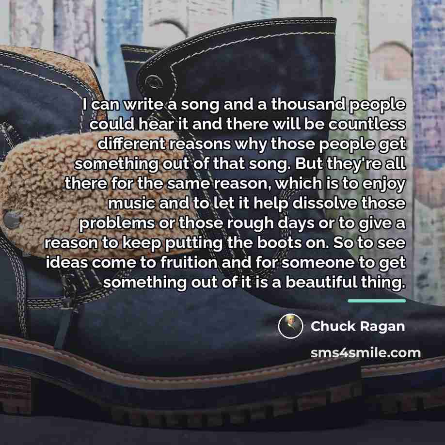 “I can write a song and a thousand people could…” quote by Chuck Ragan